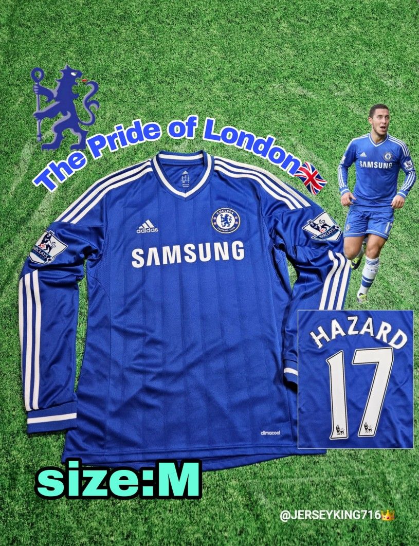 Adidas Chelsea FC Eden Hazard #17 2013/2014 Long Sleeve Home Jersey 