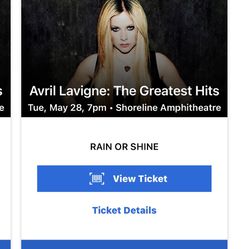 Avril Lavigne Tickets May 28