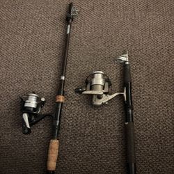 Two Telescoping Travel Rods With Reels