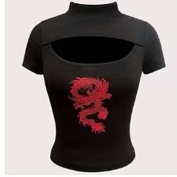 Dragon Gothic Grunge Clothing Shirt Peeker Women Girls