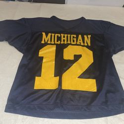 Champion Michigan Wolverines Jersey Mens Small USA Clean Blue Vintage 90s #12
