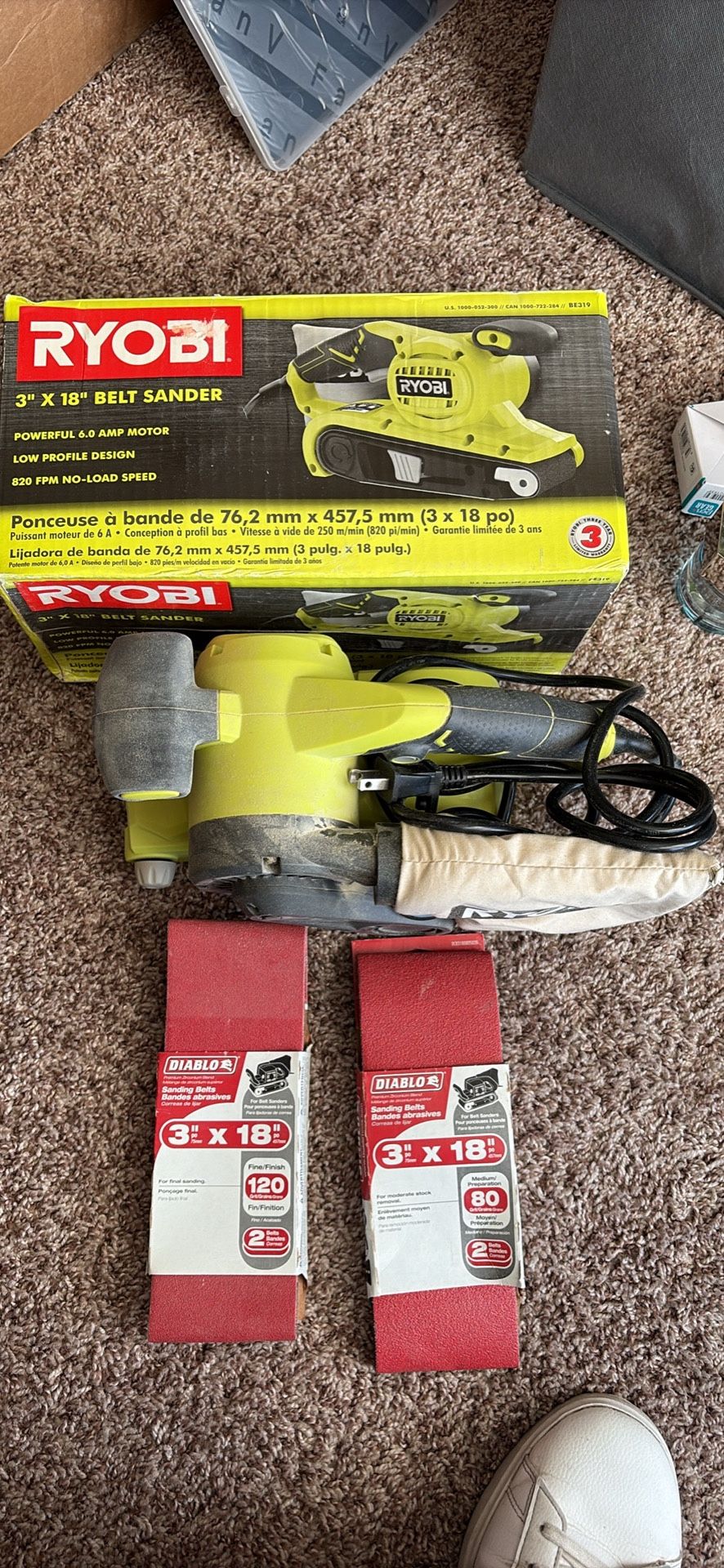 Ryobi 3”x18” Belt Sander