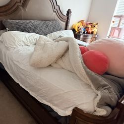 wooden king size bedroom frame set