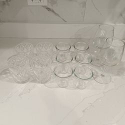 12 Piece Assorted Glassware Set - Wine, Rocks, and Weck Jars