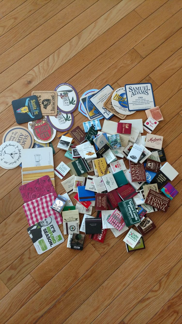 Huge lot of assorted matchbooks and coasters