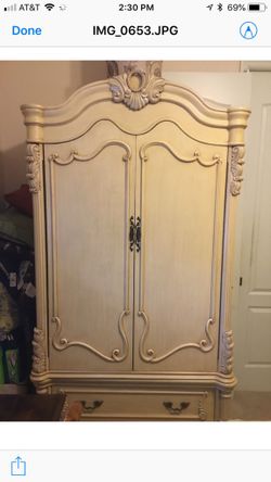 Lovely French Armoire. Can be used for wardrobe or storage.