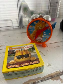Vintage Garfield Bundle- playing cards & fortune alarm clock