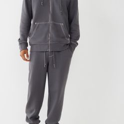 New Authentic True Religion Big T Logo Jogger Pants Grey Steel Color Sizes M-2XL