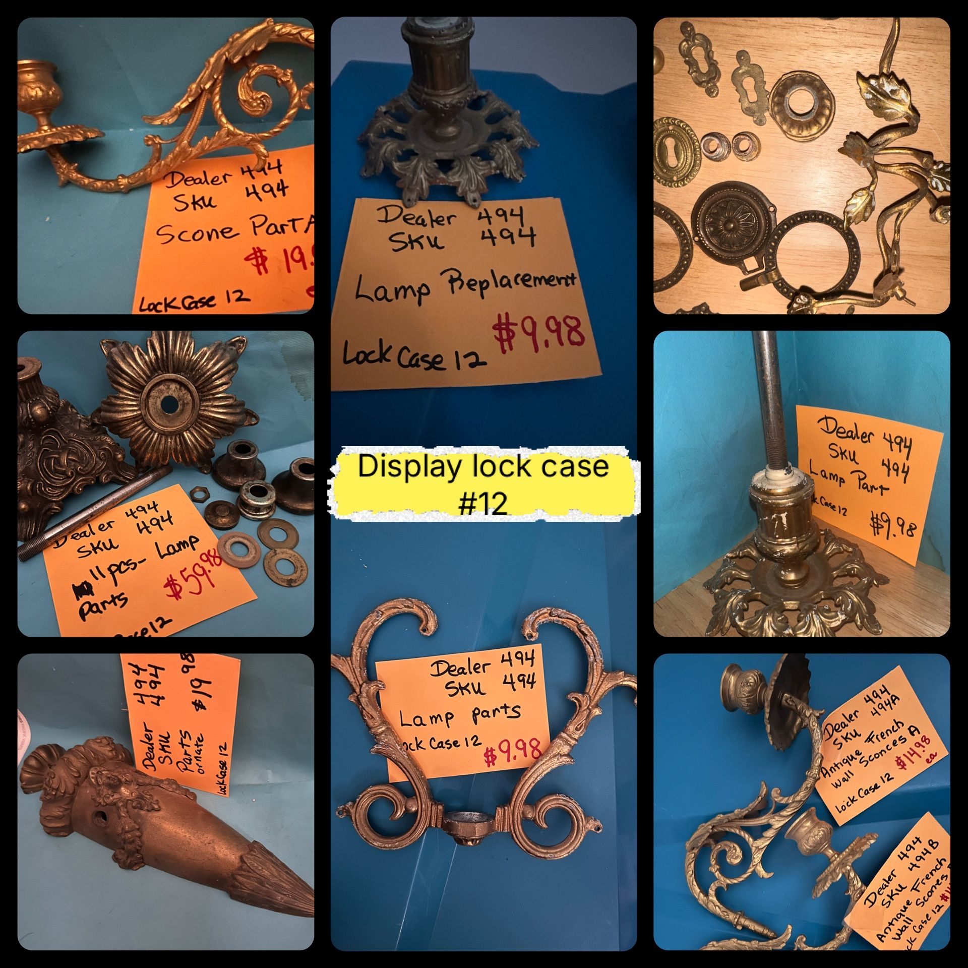 Vintage-Antique Lamp Hardware For Sale
