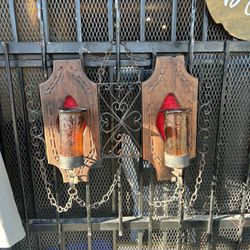 Wall Hanging Wrought Iron Candle Sconces 