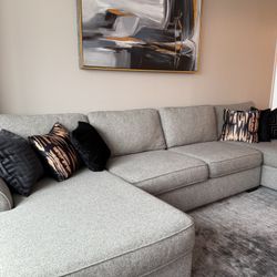 Heather Grey Double Chaise Sectional Sofa