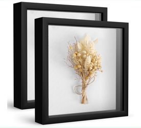 8 x 8” black wood shadow box