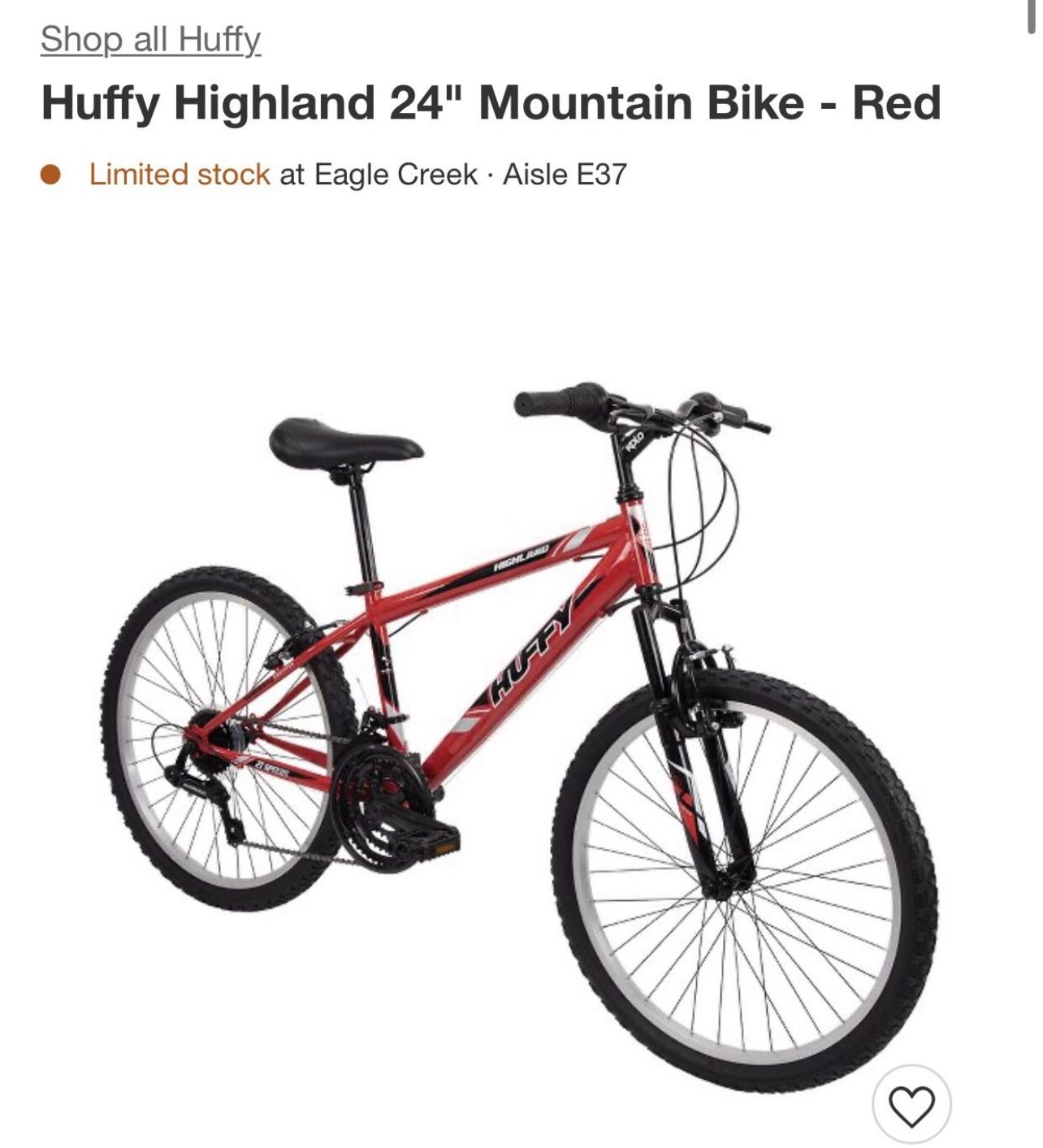 Huffy Highland 24inch Mountain Bike (RED) 