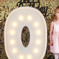 4FT Marquee Light Up Letters O, Big Marquee Letter for Baby Shower Birthday Engagement Wedding Marry Me Party Decor