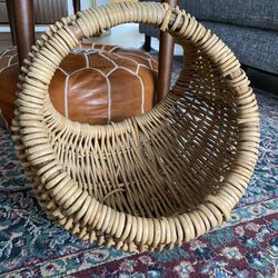 Boho Wicker Basket Plant Holder 