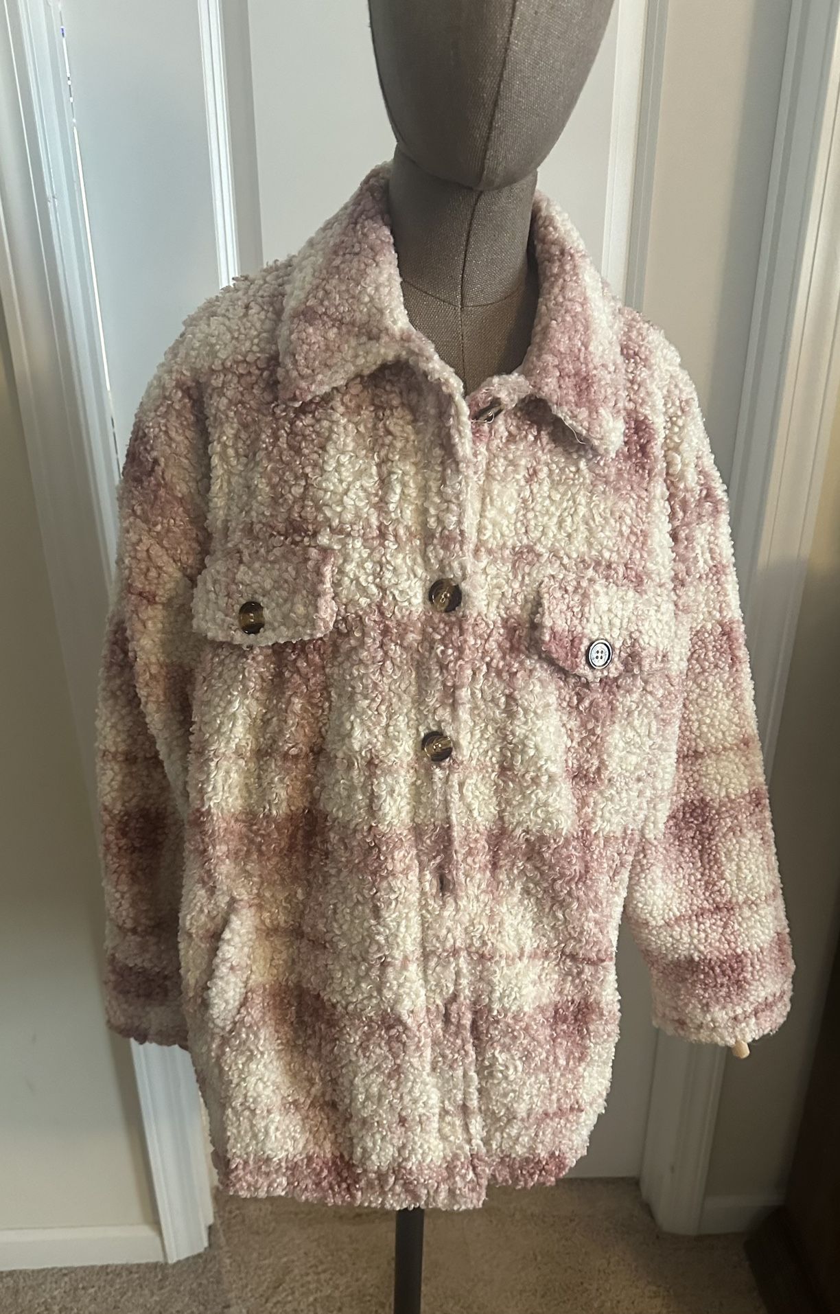 Cozy Warm Sherpa Coat Med