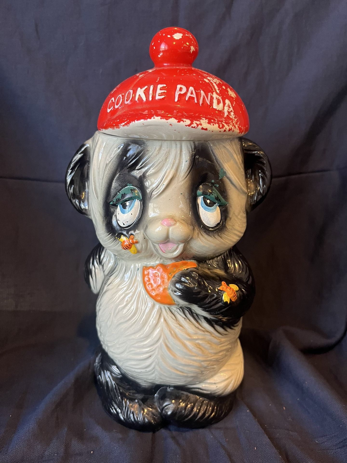 Vintage Panda Bear Cookie Jar Anthropomorphic Japan