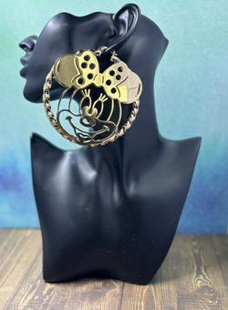 Minnie Mouse Hoop Gold Plated Non Tarnish Earrings Different Sizes New