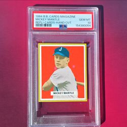 1984 B.B. Cards Magazine Mickey Mantle PSA 10