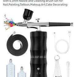 Airbrush Kit Comes With Compressor Cleaning Kit Three Different Spray Tips Three Different Size Spray Containers Everything You Need New $25