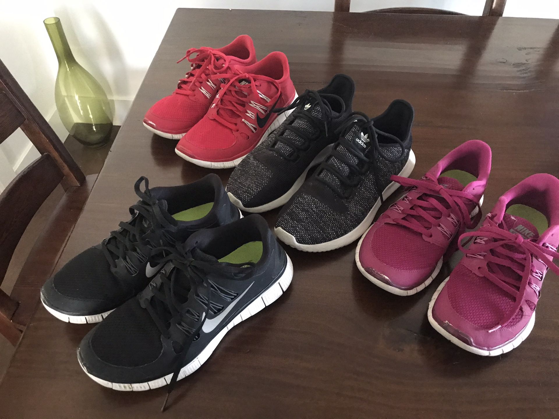 Women’s running shoes lot 7.5 Nike Adidas
