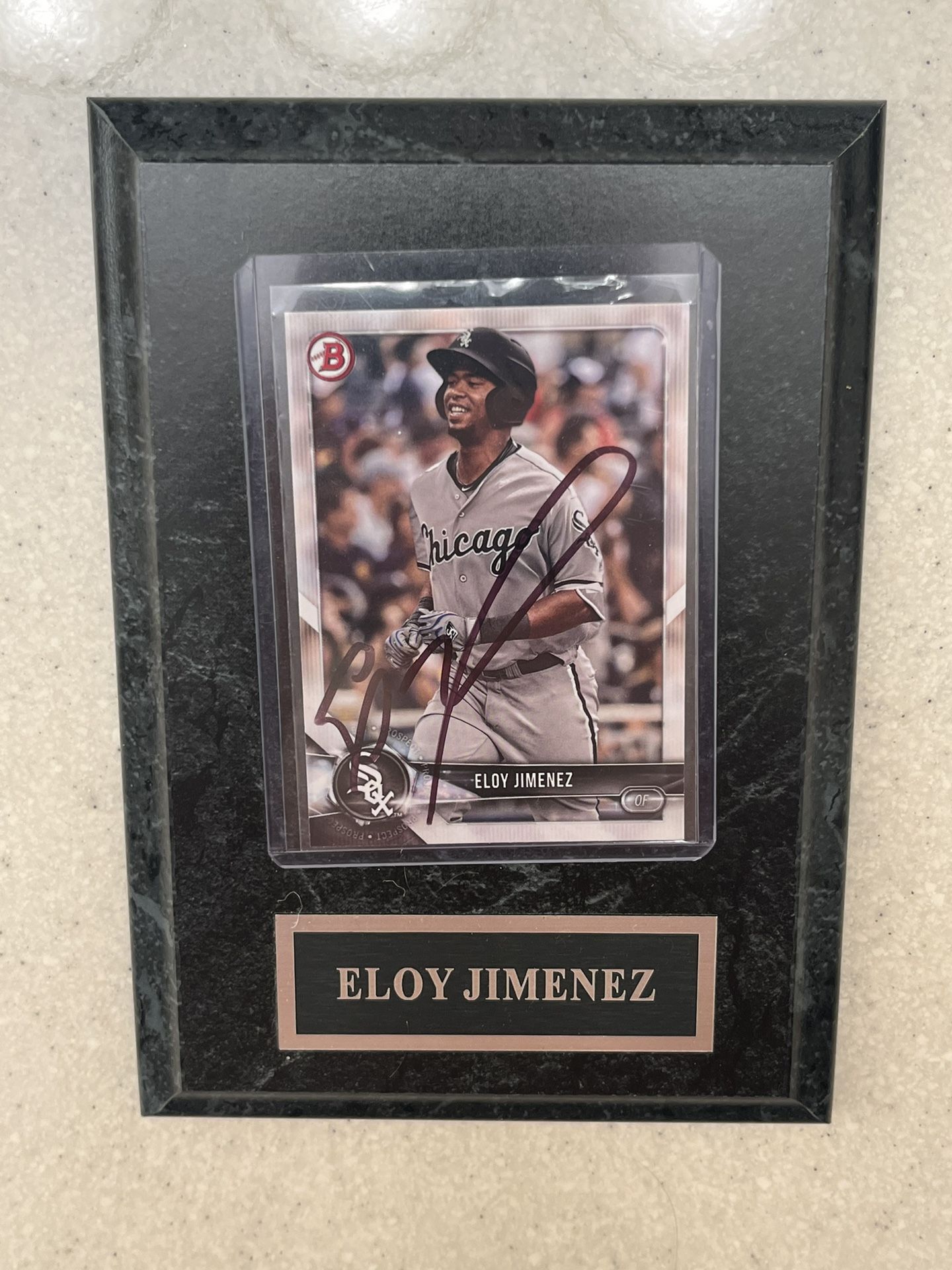 Eloy Jimenez Autograph Card With Plaque
