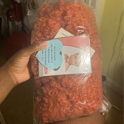 Curly/Coily Synthetic Orange Wig