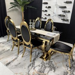 table with six chairs