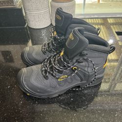 Keen Men's Black Steel Grey Dearborn 6" Waterproof Work Boot