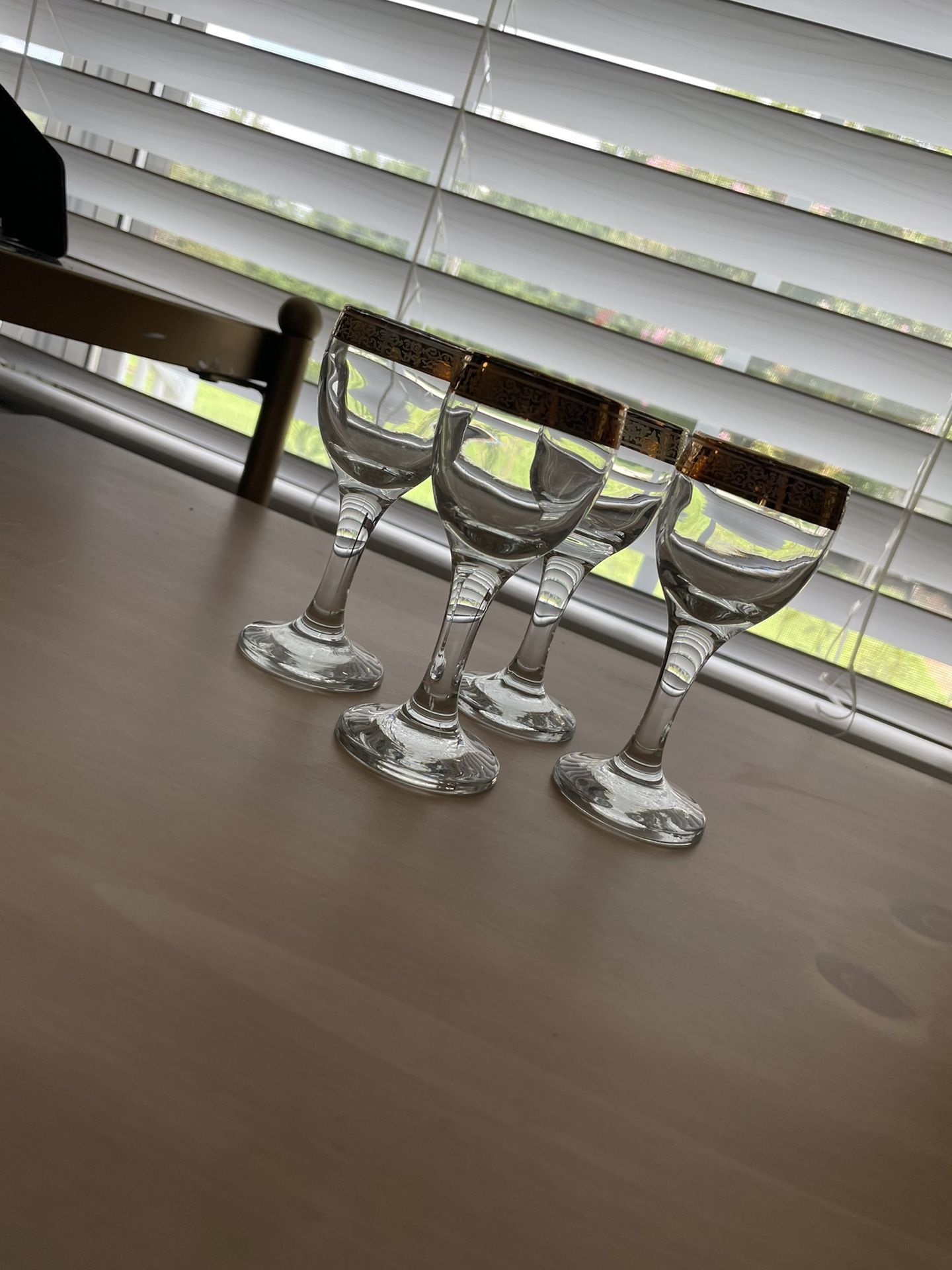 Tiny Communion Shot Glasses with Gold Trim
