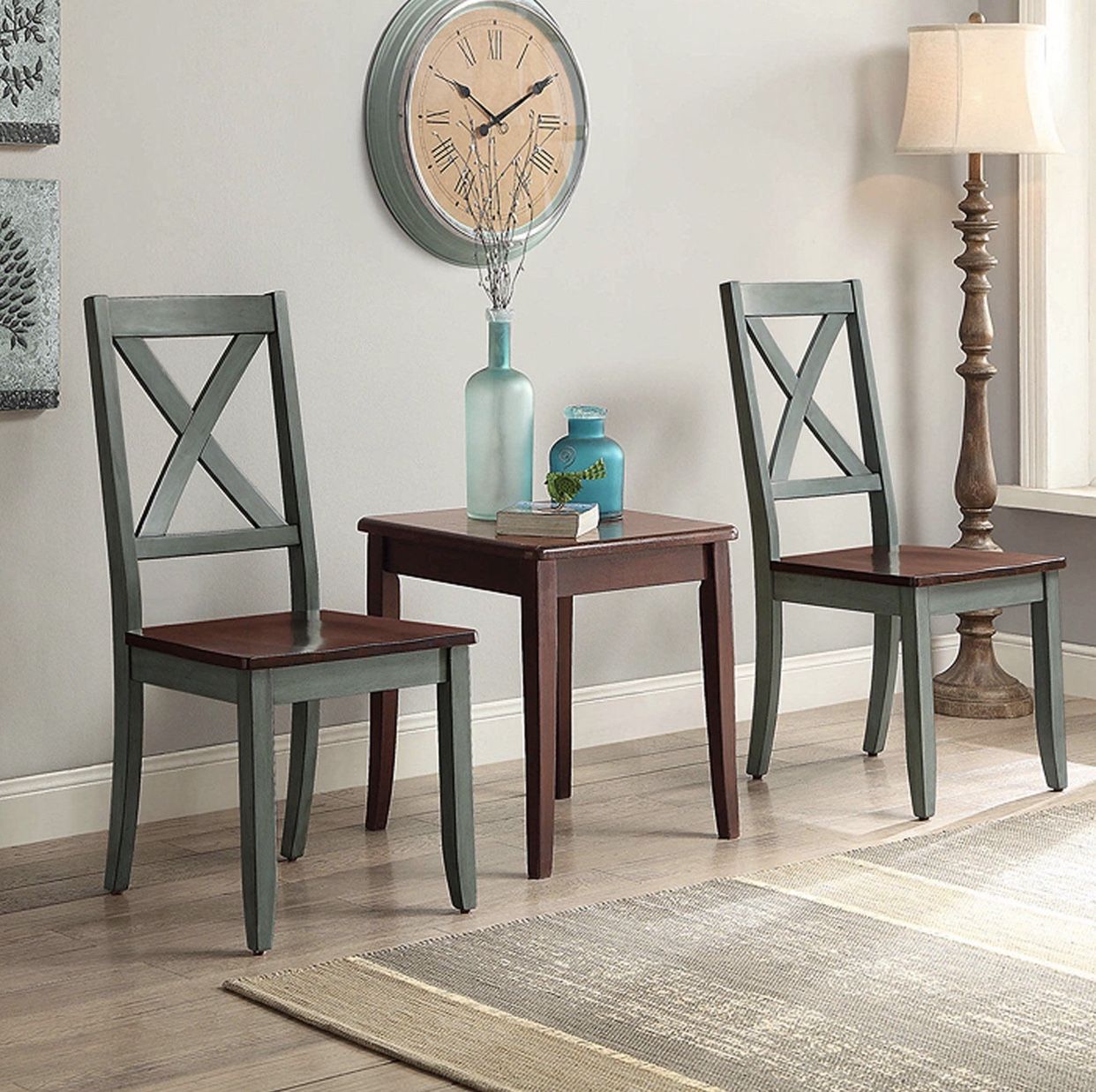 Brand New Rustic Farmhouse Side Accent Dining Chair (Set Of 2)