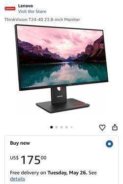 (2) Lenovo thinkvision T24-40 LED 24” monitor 1080p @ 120hz New