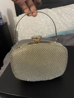 Gold Bedazzled Clutch Purse 