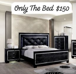 Queen Bed with LED Lights