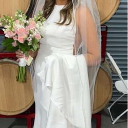 Elegant White Wedding Dress. 