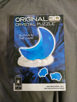 3D Crystal Puzzle Moon on Cloud, glows in dark