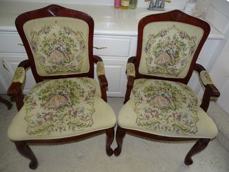 2 Italian Tapestry vintage chairs