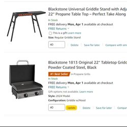 Blackstone 1813 Grill- 22 in With Stand