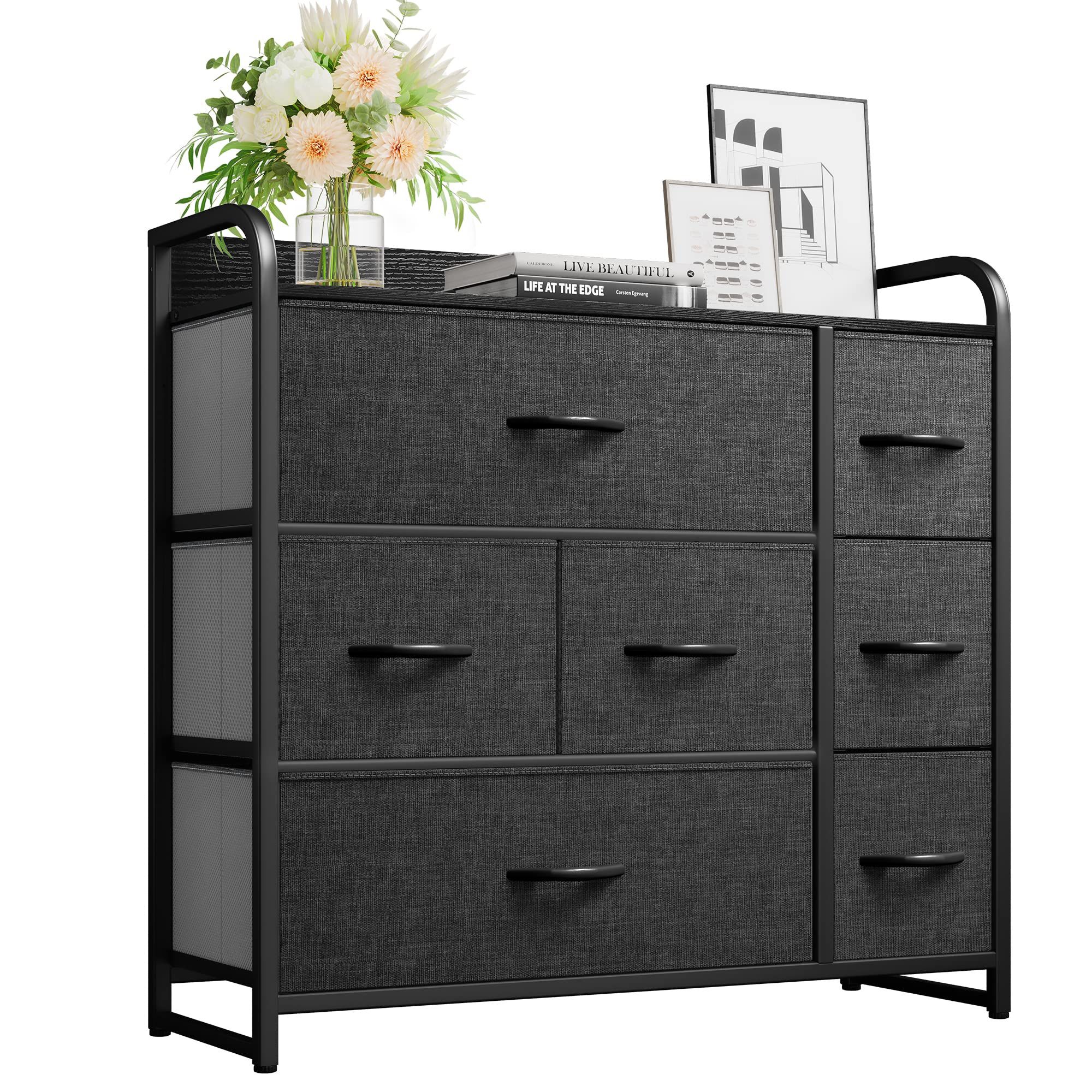 Fabric Dresser with 7 Drawers - Storage Tower with Large Capacity