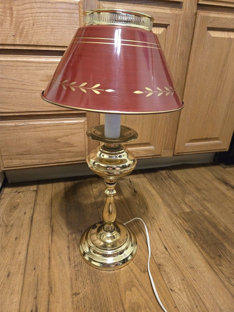 Vintage Red Metal Table Lamps