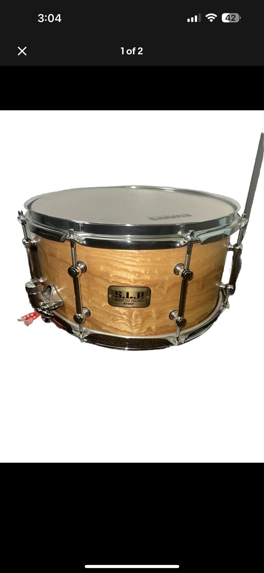 Tama SLP Snare 7x13 G Maple With Upgraded Evans Puresound snare wires