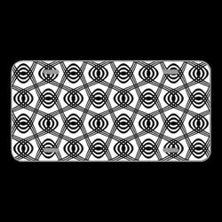 License Plate Novelty Car Front Wave Sine Pattern Wavy Halftone