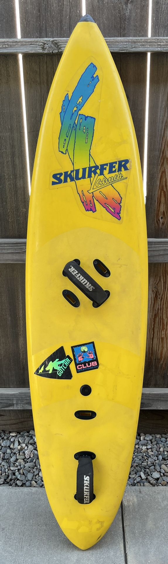 SKURFER LAUNCH Wakeboard/Surfboard Yellow Single Fin Collectable Vintage 1980's