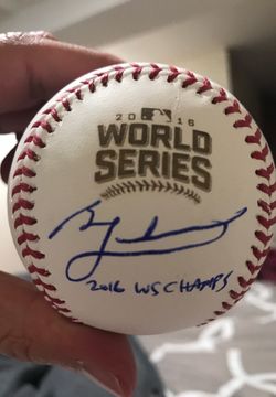 Ben Zobrist Signed 2016 World Series Major League Baseball WSMLB "16 WS " BAS