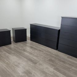 Dresser, Chest And 2 Nightstands - Cómoda, Gavetero Y 2 Mesitas De Noche 