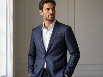 41R Loro Piana x J Hilburn Navy Suit jacket