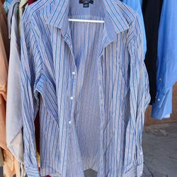 Mens Dressy Stripped Shirt 2XL