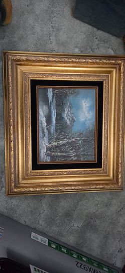 Framed Forest Landscape Painting
