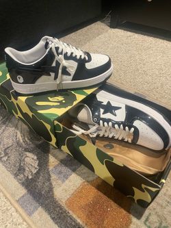 A bathing ape bapestas blk/white