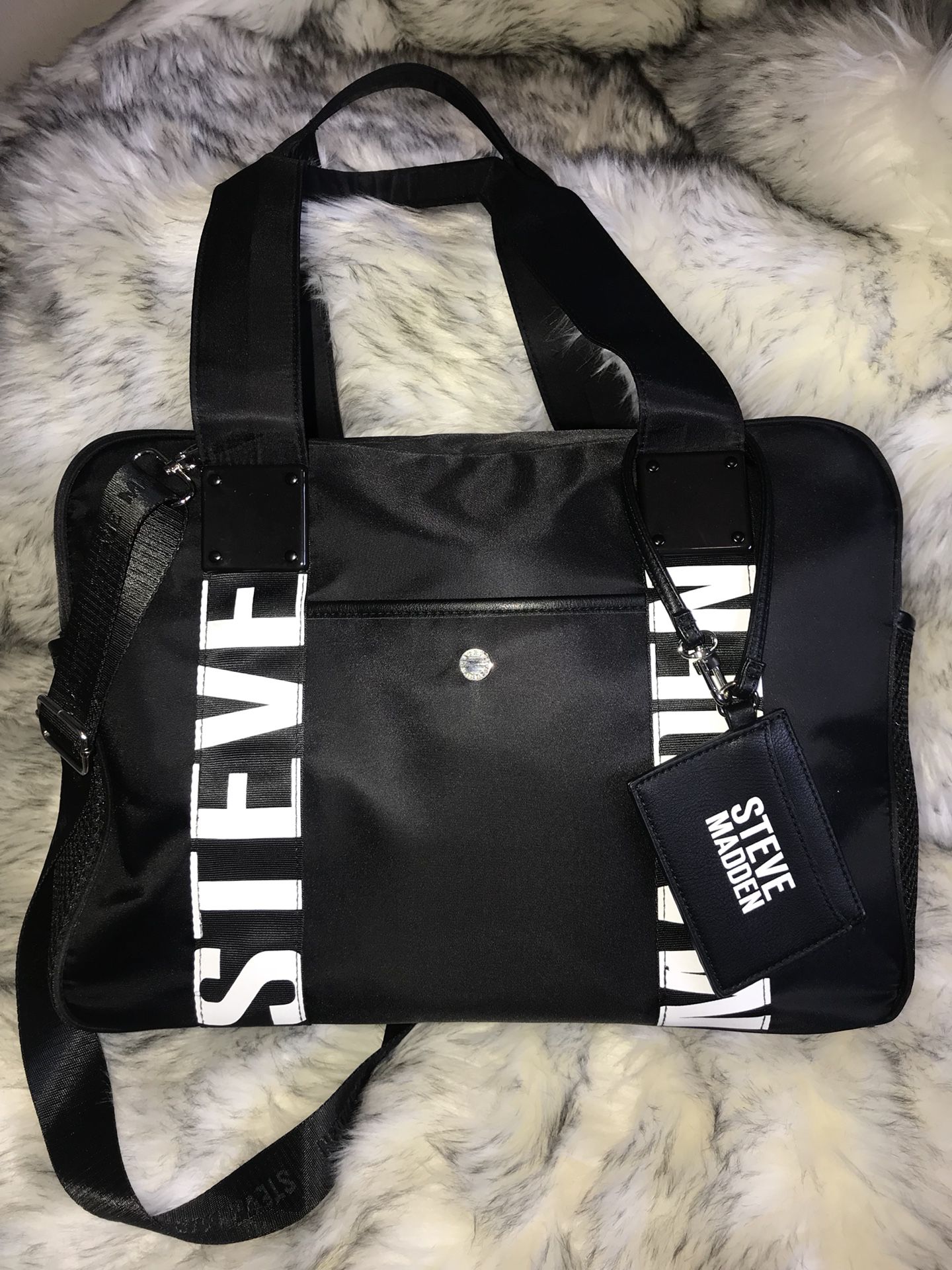 Steve Madden Large Black Purse/Tote Bag Nwt